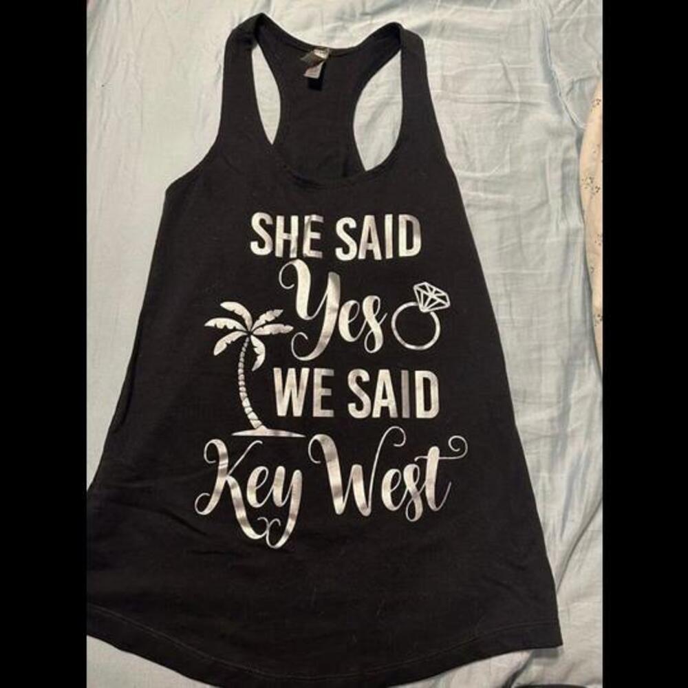 She Said Yes to Key West" Tank Top - Perfect for Your Next Beach Getaway!